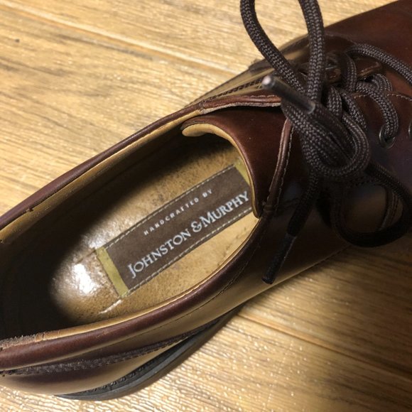 Johnston & Murphy men maroon lace-up leather oxford, 9 main image 5